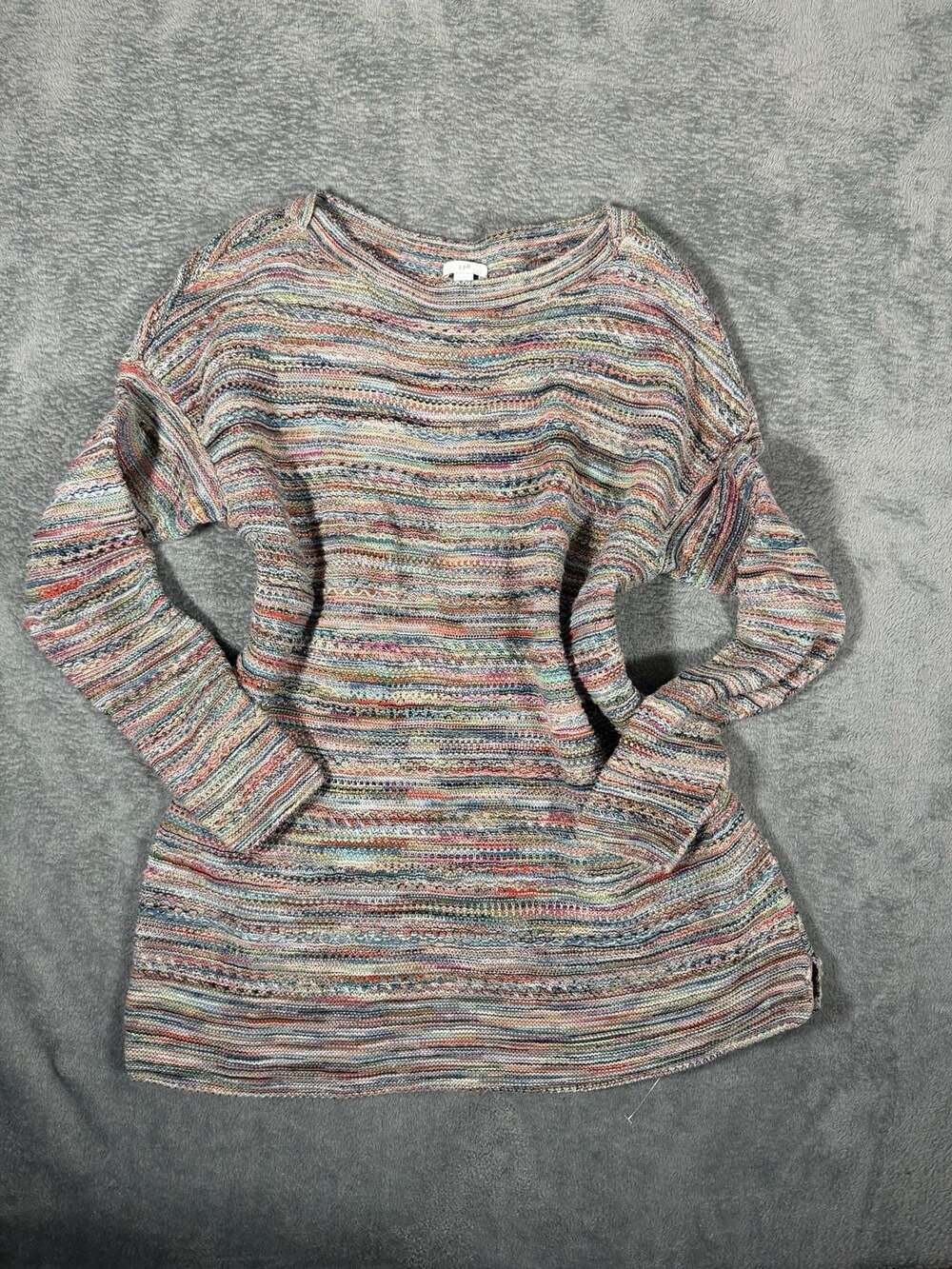 J.Jill Sweater Size M Multicolor Striped Knit Pullover